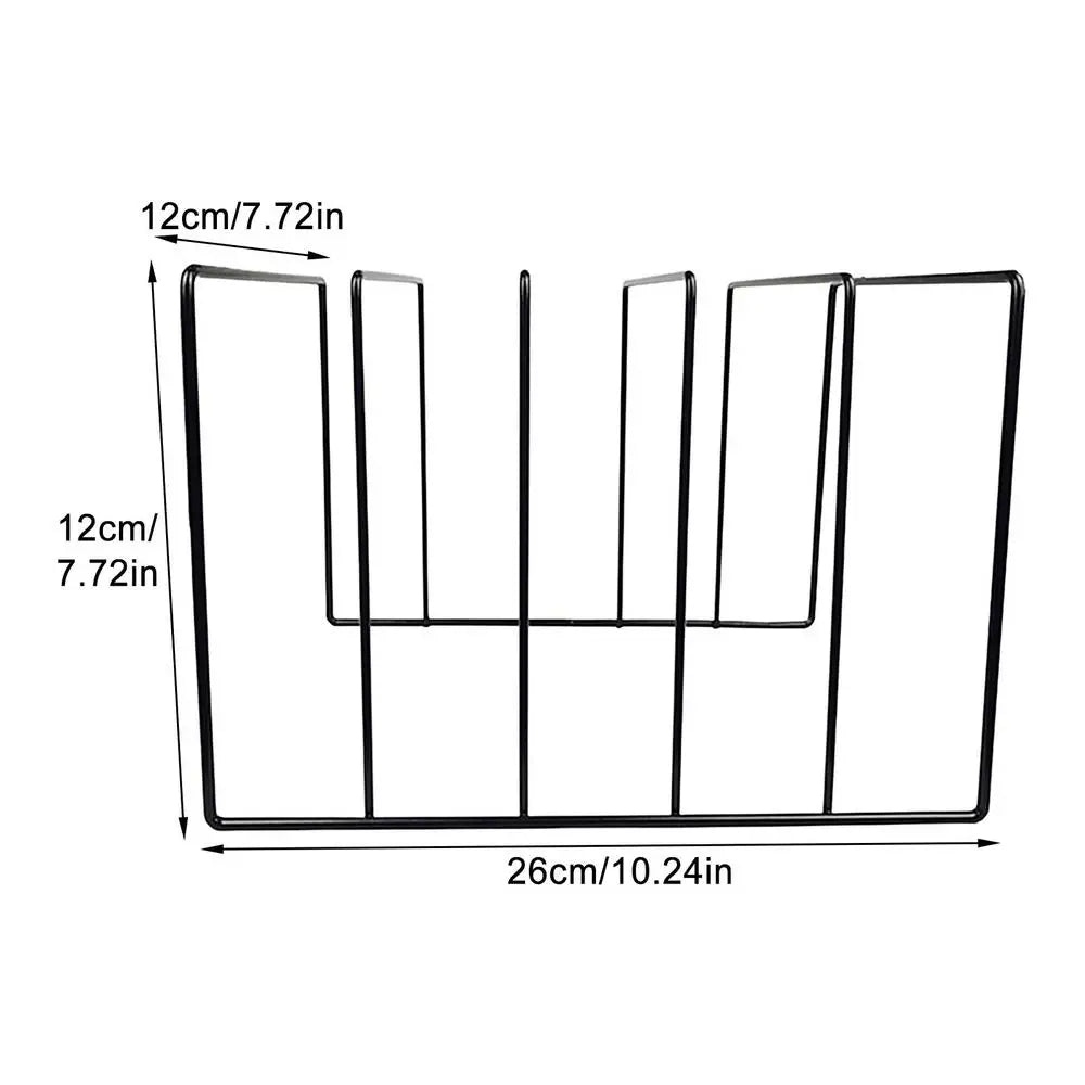 Record Holder Albums Black Iron Book Organizer Rack File Folder Qme S