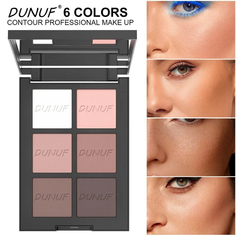 6 Colors Highlight Contouring Powder Palette Face Shadow Contouring Powder Makeup Palette Blusher Face Bronzer Color Cosmetics Qme Contour