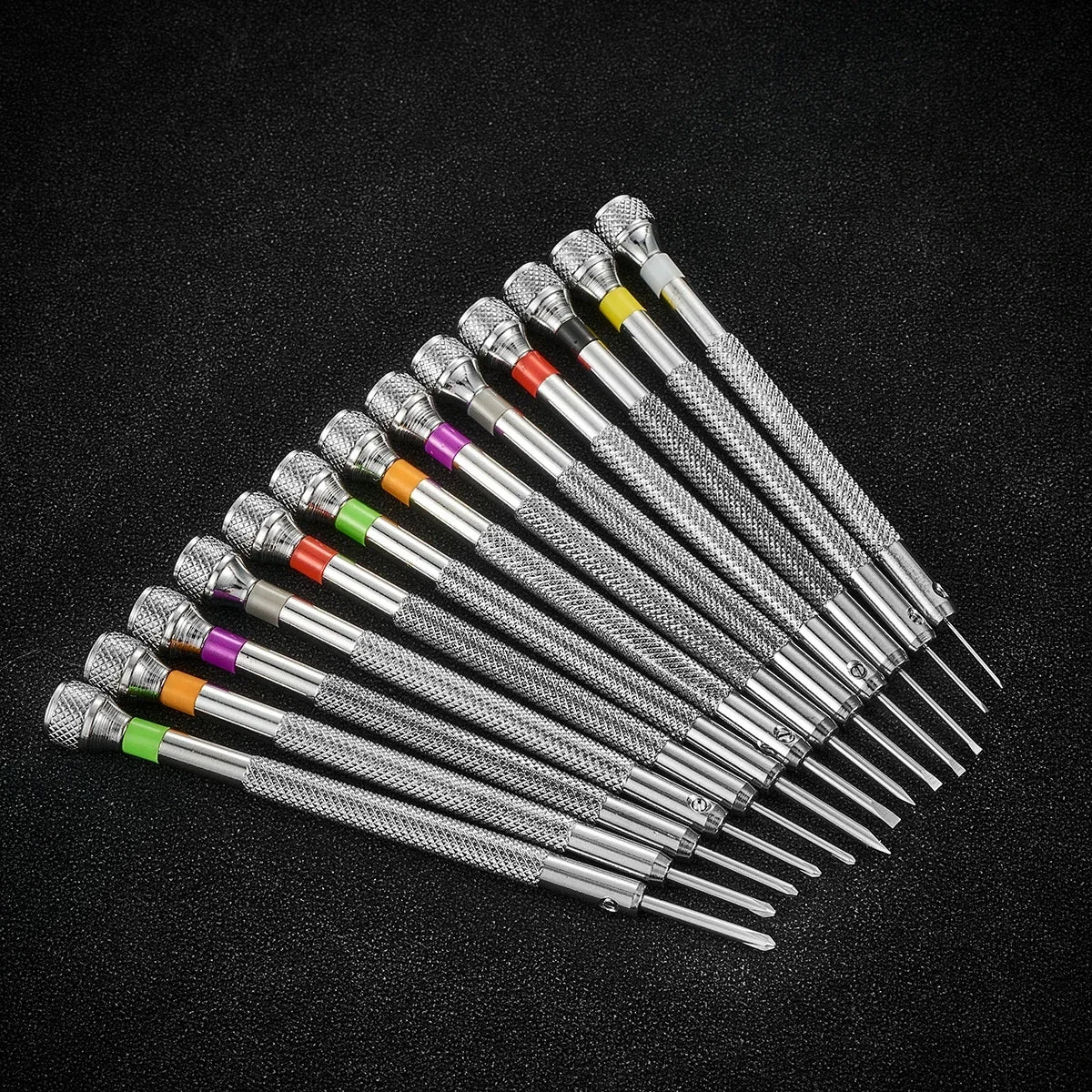 13Pcs Watch Repair Tools Screwdriver Set 0.6mm-2.0mm Flat Head Screwdriver Kit Professional Watchmakers for Watch Repair Tools Qme