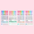 6-24pcs/set Flower Line Shape Highlighter Pen Roller Tip Curve Liner Marker Kawaii Stationery School Office Supplies Qme 4 box set
