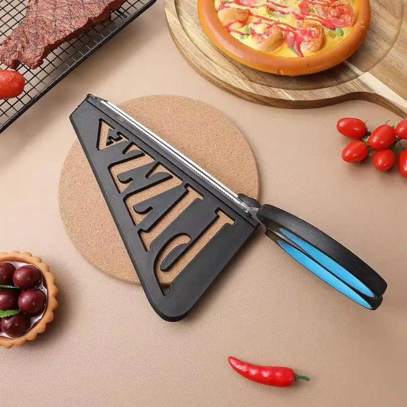 Pizza Scissors Knife Pizza Cutting Tool Stainless Steel Pizza Cutter Slicer Baking Tool Multi-Functional With Detachable Spatula Qme
