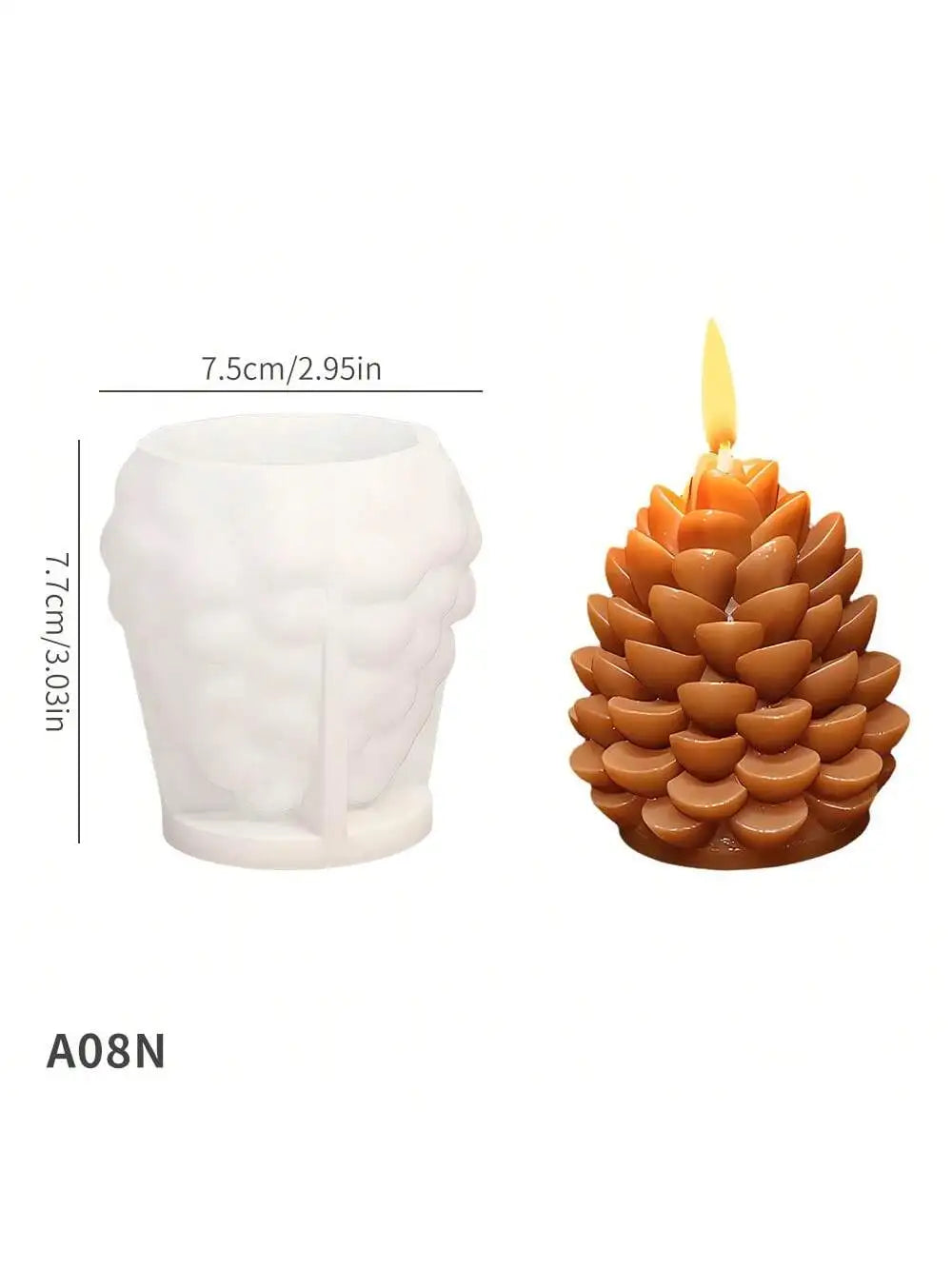 Christmas Pine Cone Silicone Mold DIY Aromatherapy Candle Ornaments Qme 1pc Snow Pinecone
