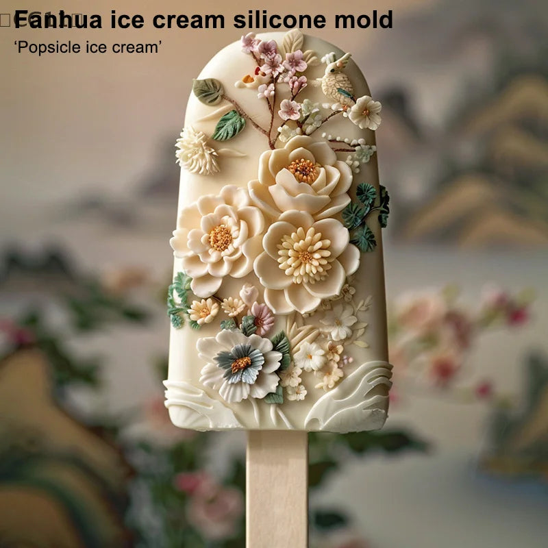 CC11Silicone Flower Popsicle Molds Stunning Floral Design Qme