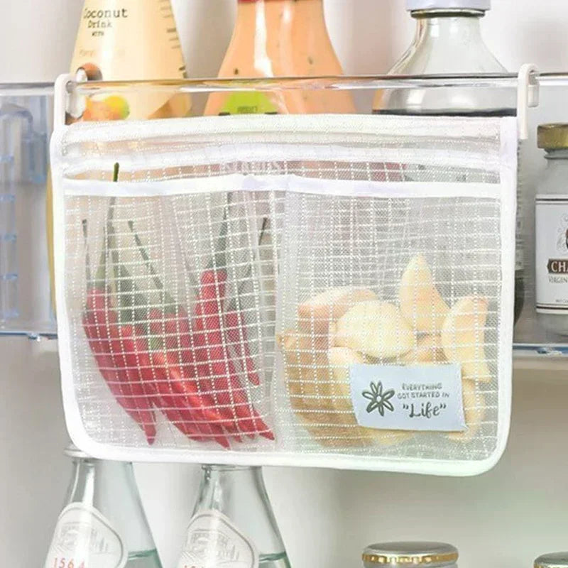 Convenient Hanging Compartment Classification Freezer Household Refrigerator Storage Bag Mesh Bag Fridge Organizer Qme