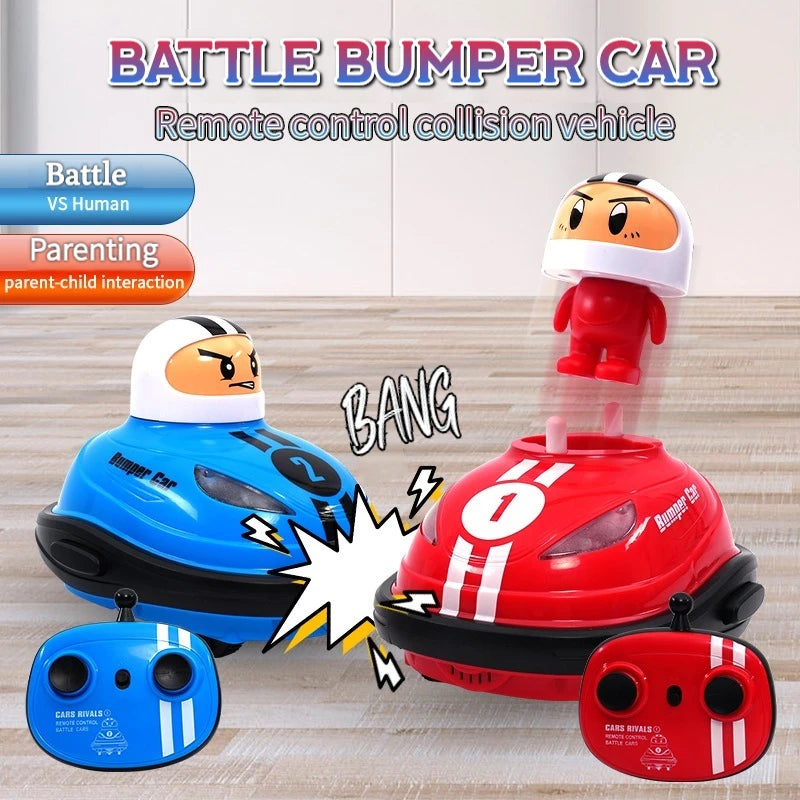 RC Toy 2.4G Super Battle Bumper Car Pop-up Doll Crash Bounce Ejection Light Children's Remote Control Toys Gift for Parenting Qme