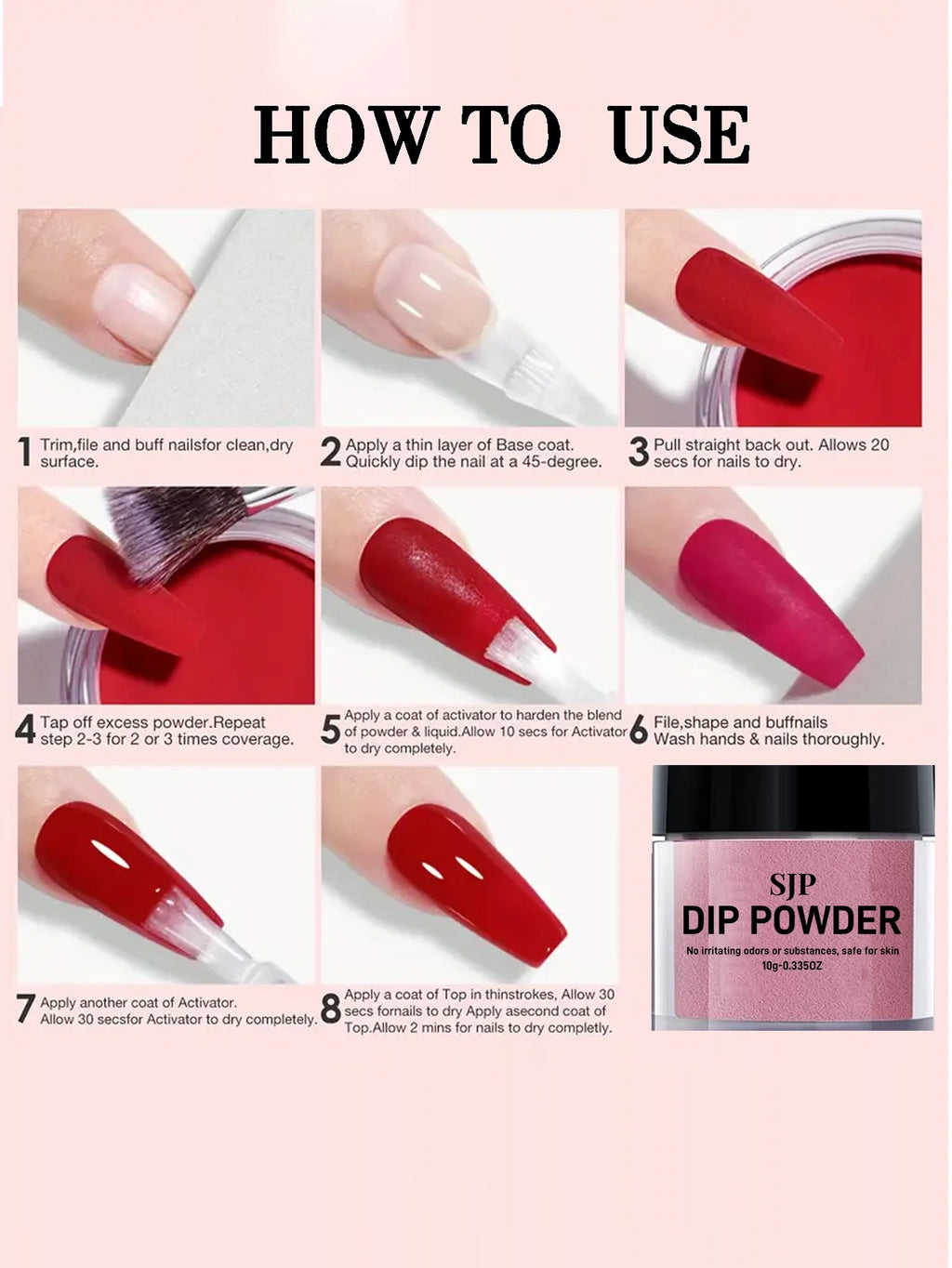 Dip Powder Nail French Manicure Suitable Home Salon DIY Long Lasting Qme