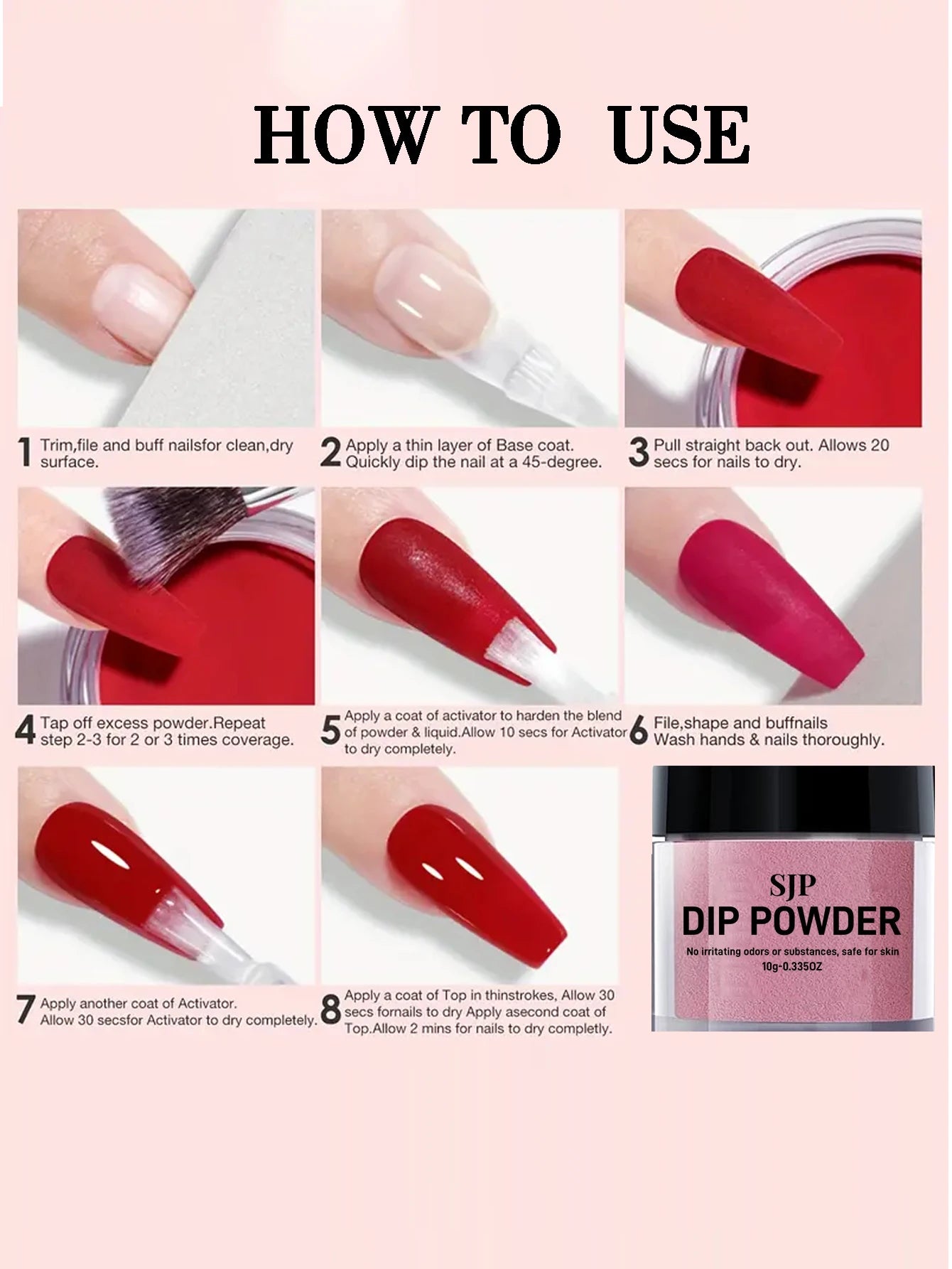 Dip Powder Nail French Manicure Suitable Home Salon DIY Long Lasting Qme