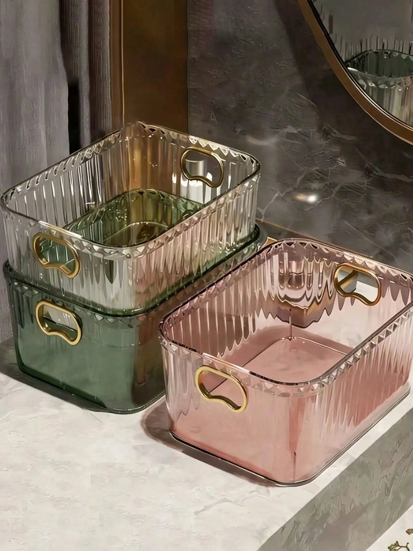 Luxury Transparent Cosmetic Storage Box Sturdy Thick Clear Plastic Qme