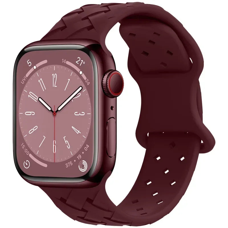 Strap for Apple Watch Band Ultra 49mm 44mm 40mm 45 Mm 41mm 38mm 42mm Sport Silicone Woven Loop Bracelet IWatch Series 8 7 6 3 Qme WR 38 40 41mm