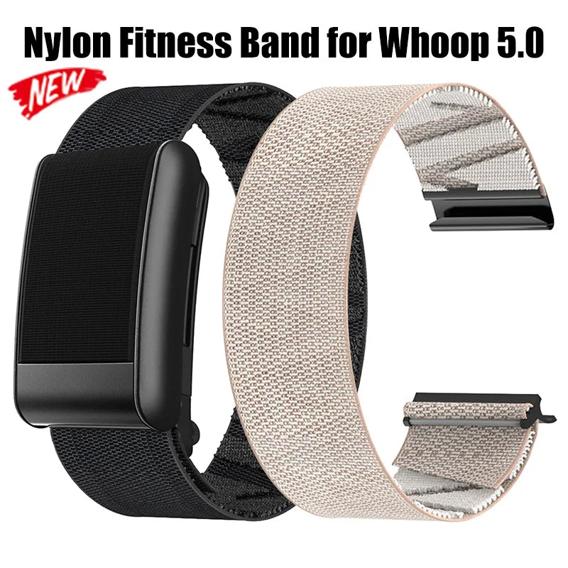 Strap for WHOOP 5.0 Nylon Fitness Band Adjustable Soft Fitness Tracking Band Woven Breathable Watch band for Whoop 5.0 Women Men Qme