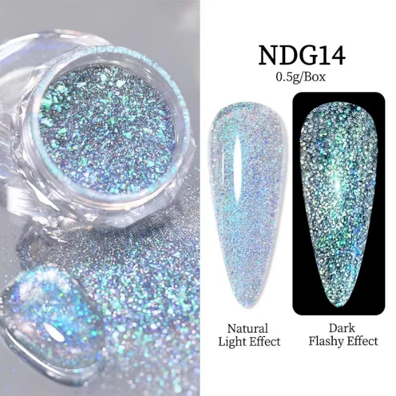 Diamond Nail Powder Supplies Reflective Glitter Sequins Sparkly Flash Qme 03