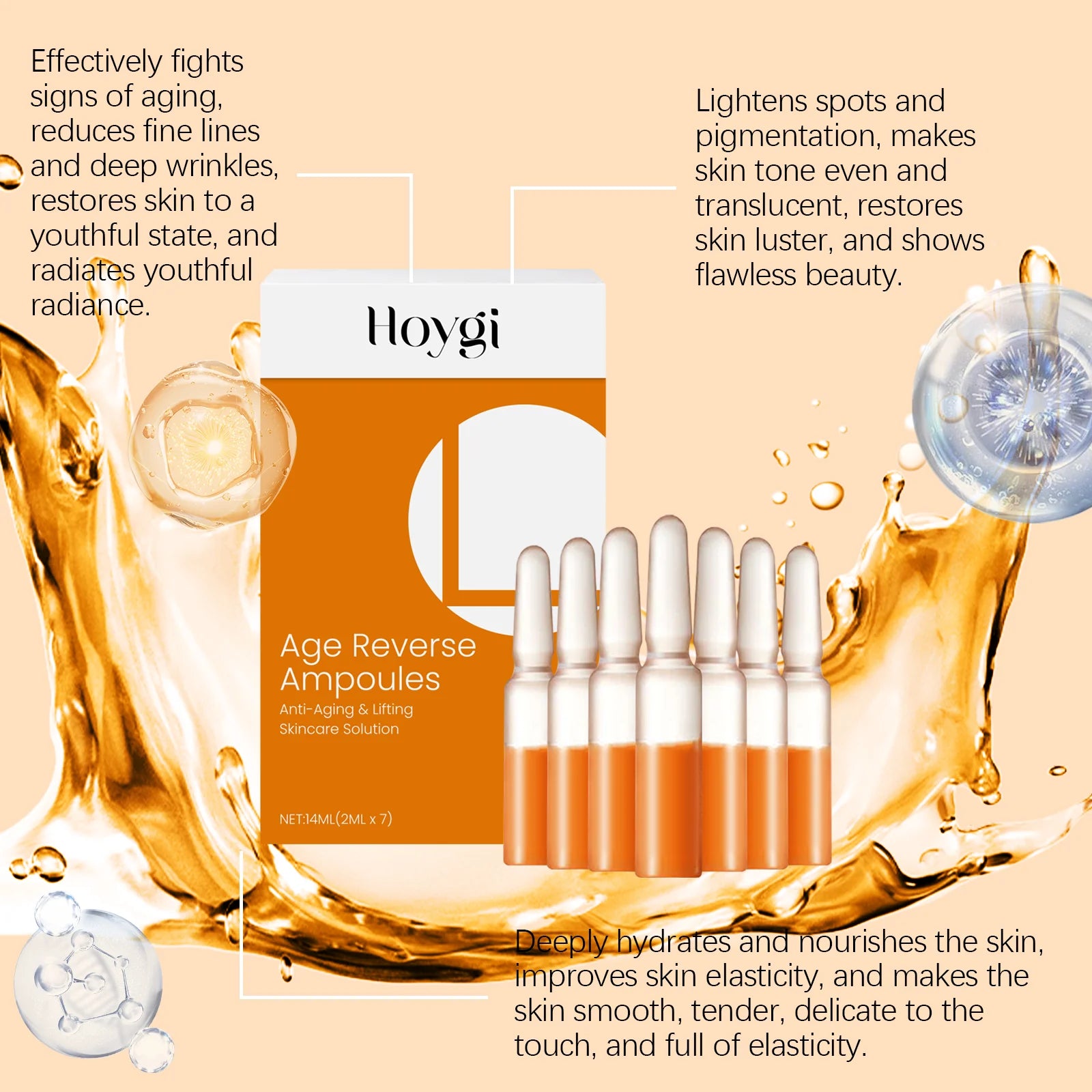 Astaxanthin Ampoule Essence Smoothing Wrinkle Tightening Fade Fine Lines Brighten Shrink Pores Moisturizing Face Care Essence Qme