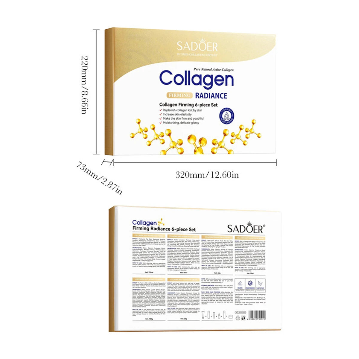 Collagen Firming Radiance 6-Piece Replenish Boost Elasticity Hydrate Qme
