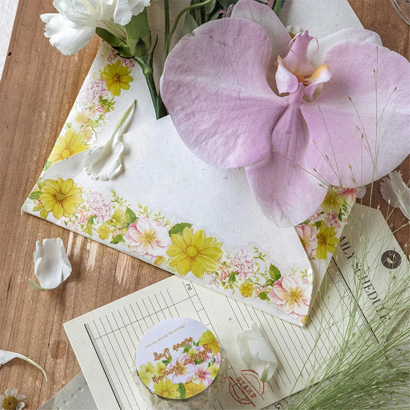 Floral Aesthetic Washi Tape Set, Fresh Spring & Summer Natural Vibe Decor, Ideal for Stationery Lovers & Journal Creators Qme