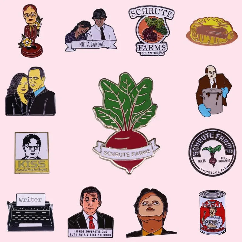 Classic Comedy Enamel Pins American Fashion TV Show Brooches for Friends Backpack Metal Lapel Pin Badges Jewelry Wholesale Qme