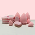 11 Cosmetic Puff Makeup Sponge Blender Beauty Egg Foundation Sponges Qme 12Pcs Pink