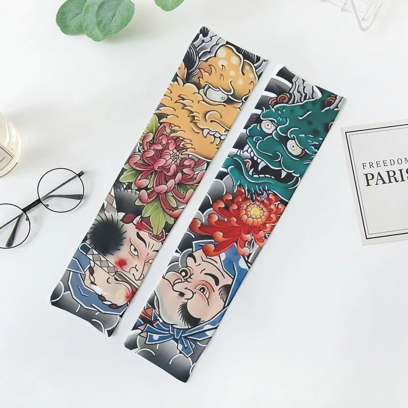 Summer Cold Sleeves Ice Wristbands UV Protection Wrists Flower Arms Qme