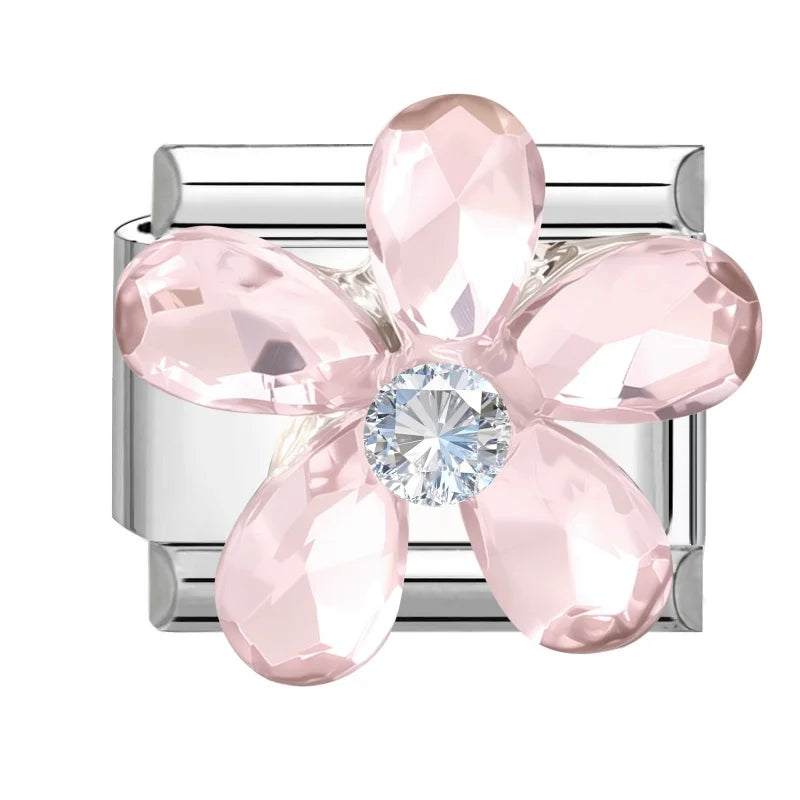 Zircon Bow Knot Blue Flowers Pink Heart Purple Butterfly Italian