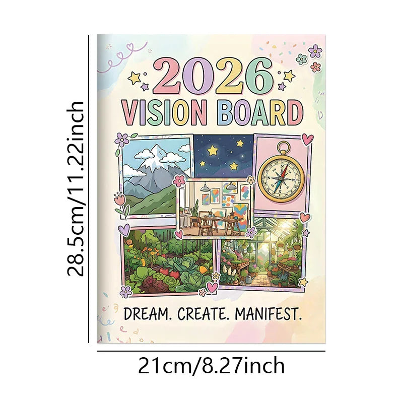 2026 Vision Board Goal Planner Manifest Life Monthly Quarterly Qme