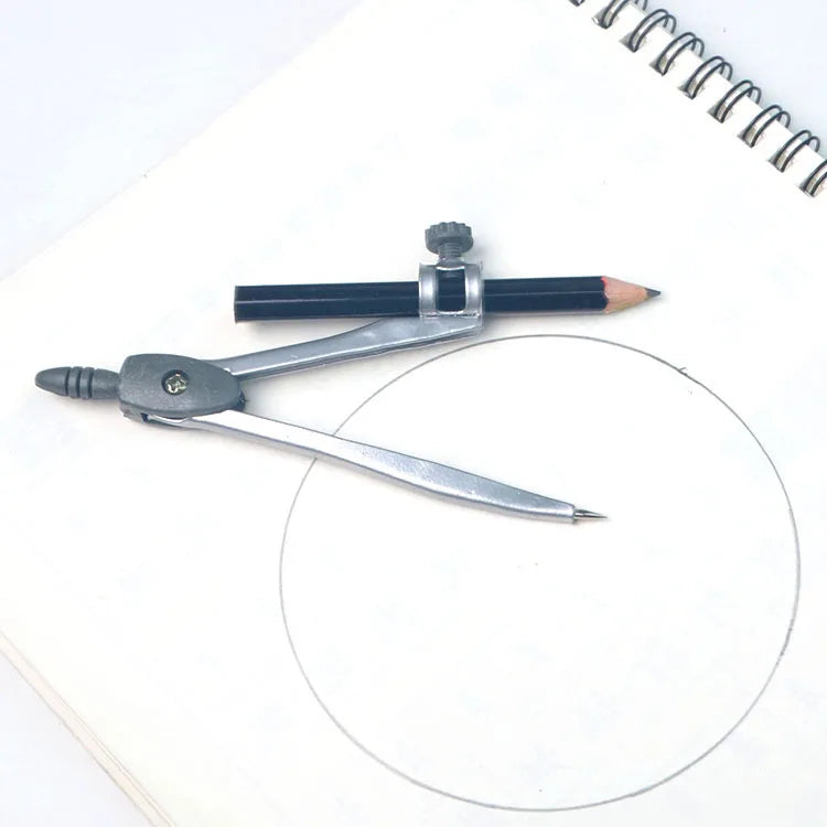 Professional Compass Metal Compass with Pencil and Storage Bag for Geometry, Precision Qme