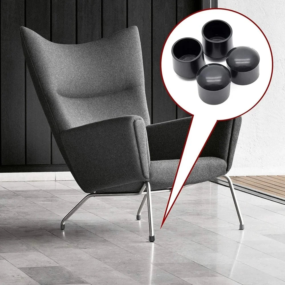 16Pcs Silicone Table Chair Leg Tips Caps Black/Transparent Non-slip Floor Protector Furniture Bottom Reduce Noise End Covers Qme