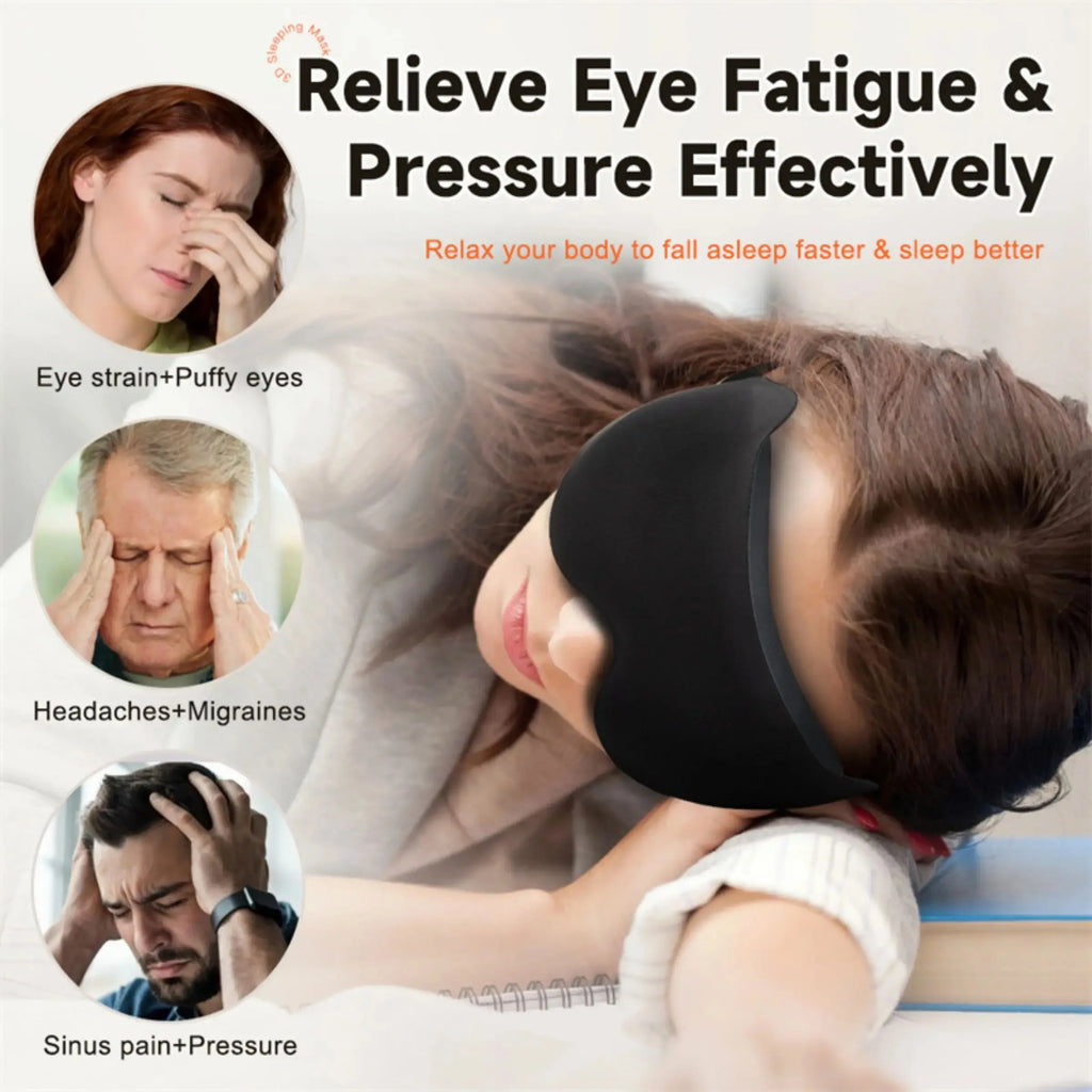 3D Sleeping Mask Block Out Light Sleep Eyes Soft Aid Eye Travel Qme