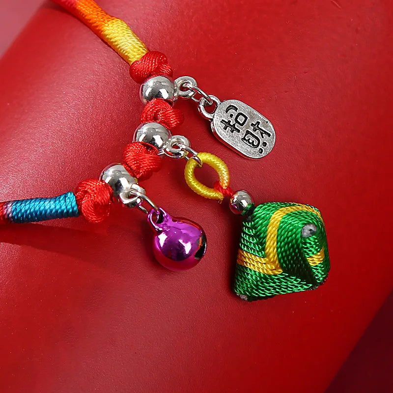 Blessing Embroidered Fragrant Bag Tiger Head Fragrant Bag Pendant Bracelet Dragon Boat Festival Colorful Rope Woven Bracelet Qme