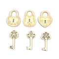 20Pcs 26-55mm Key And Lock Natural Wood Crafts DIY Scrapbooking Wooden Embellishment Handmade Accessories Art Home Decor c4001 Qme Mixed 20Pcs