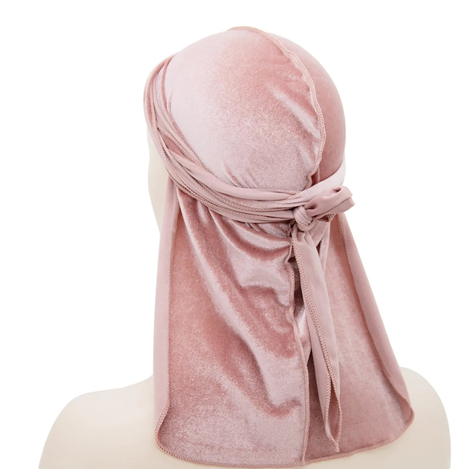 Men's Fashion Turbans Velvet Long Tail Braided Pirate Hat Outdoor Activity Personalized Bandana Turban Satin Elastic Headband Qme