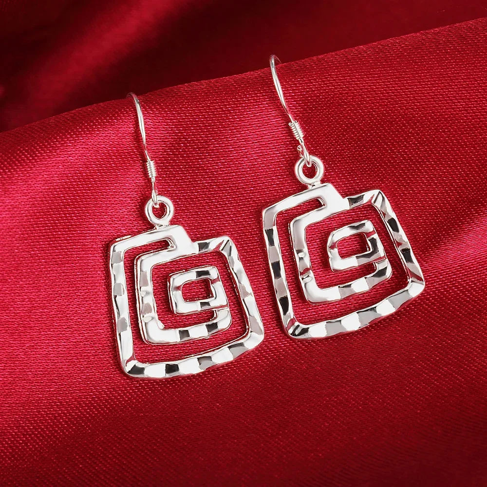 New Charm 925 Sterling Silver Earrings for Temperament lady cute Women Jewelry Beautiful Birthday Gift Qme