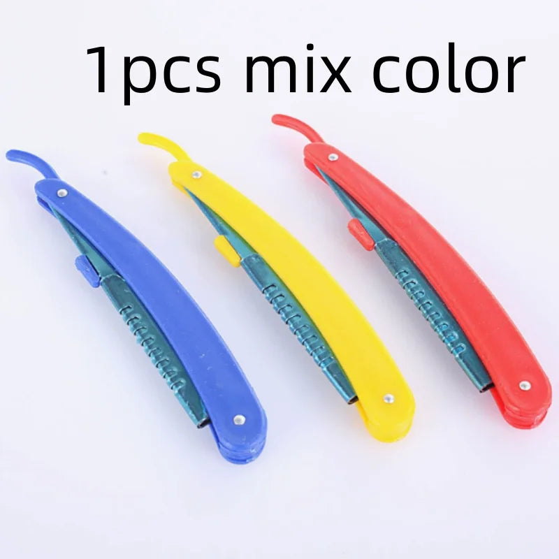 1/3/5/10pcs Professional Manual eyebrow trimmers Folding Hair Remover Stainless Steel Razor Eyebrows hair replaceable blades Qme 1pcs mix color