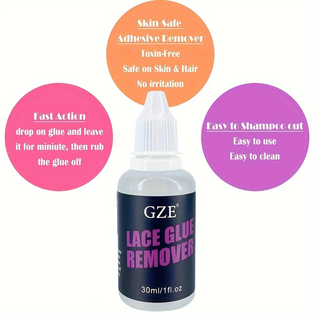 GZE LACE GLUE REMOVER - Professional Formula for Easily Removing Adhesive from Hair System, Lace Wigs, Toupees Without Residue Qme