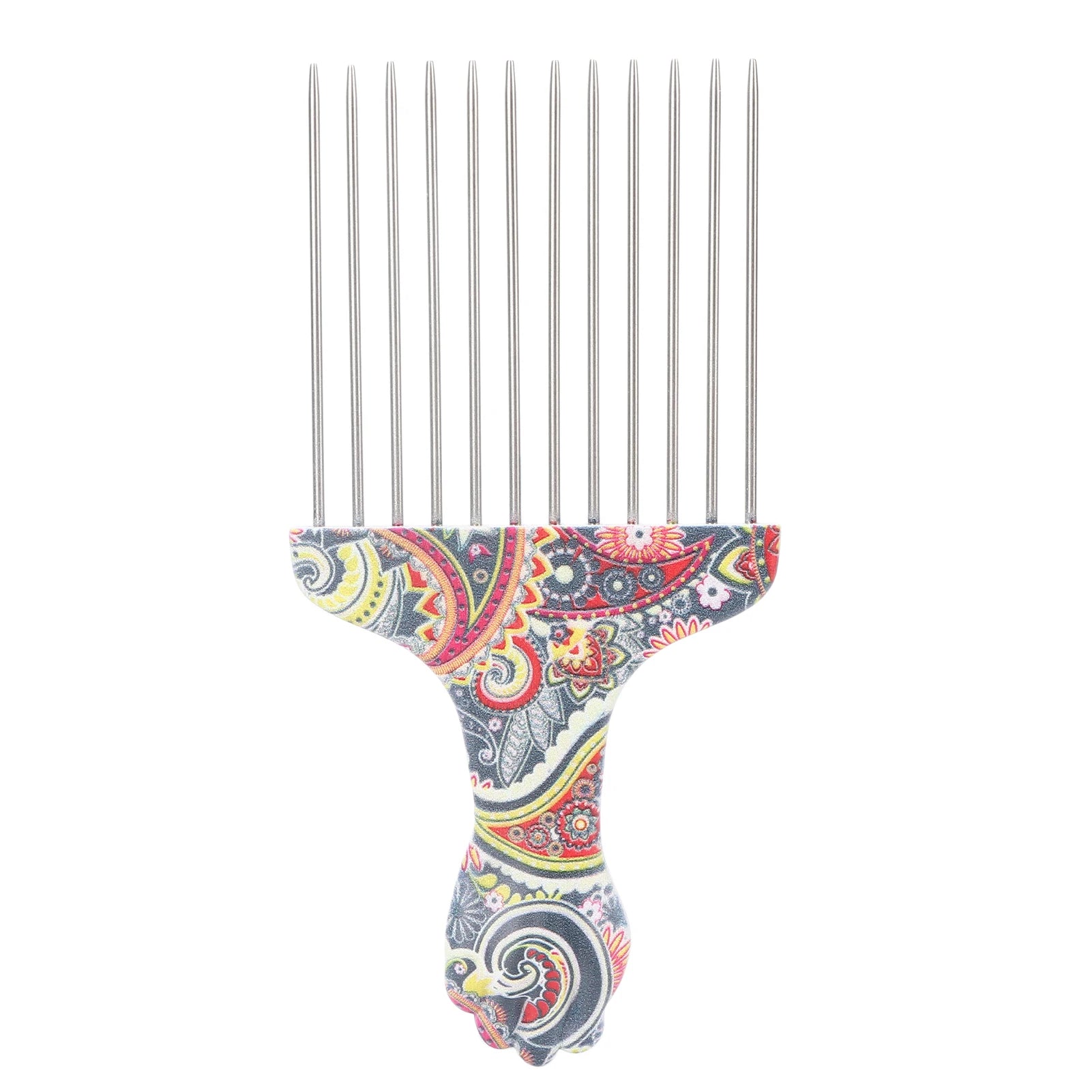 Afro Comb Afro Hair Pick Comb Hair Pick Comb Professional Afro Stainless Steel Detangle Hair Pick Comb for Curly Hair Styling Qme K4