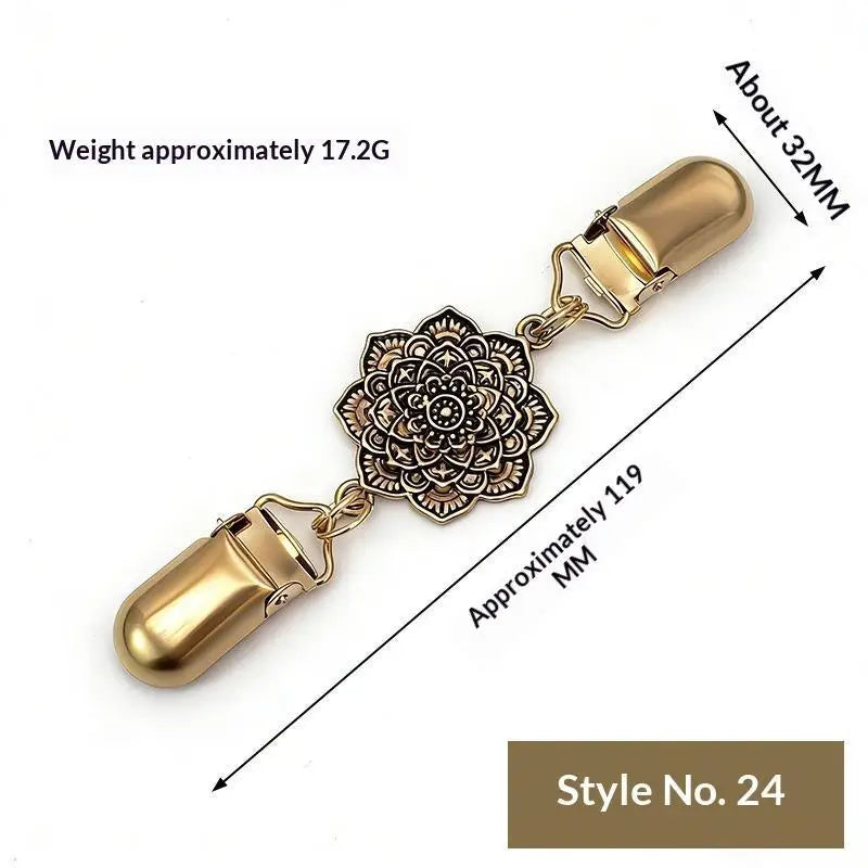 Elegant Sweater Clips Retro Back Cinch Shawl Cardigan Collar Clip