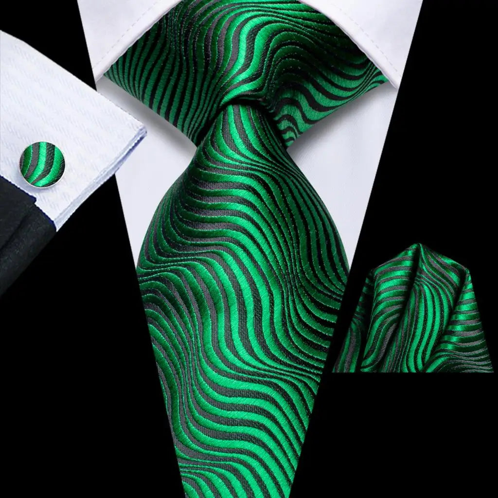 Hi-tie Solid Orange Blue Mens Fashion Necktie Handkerchief Cufflinks