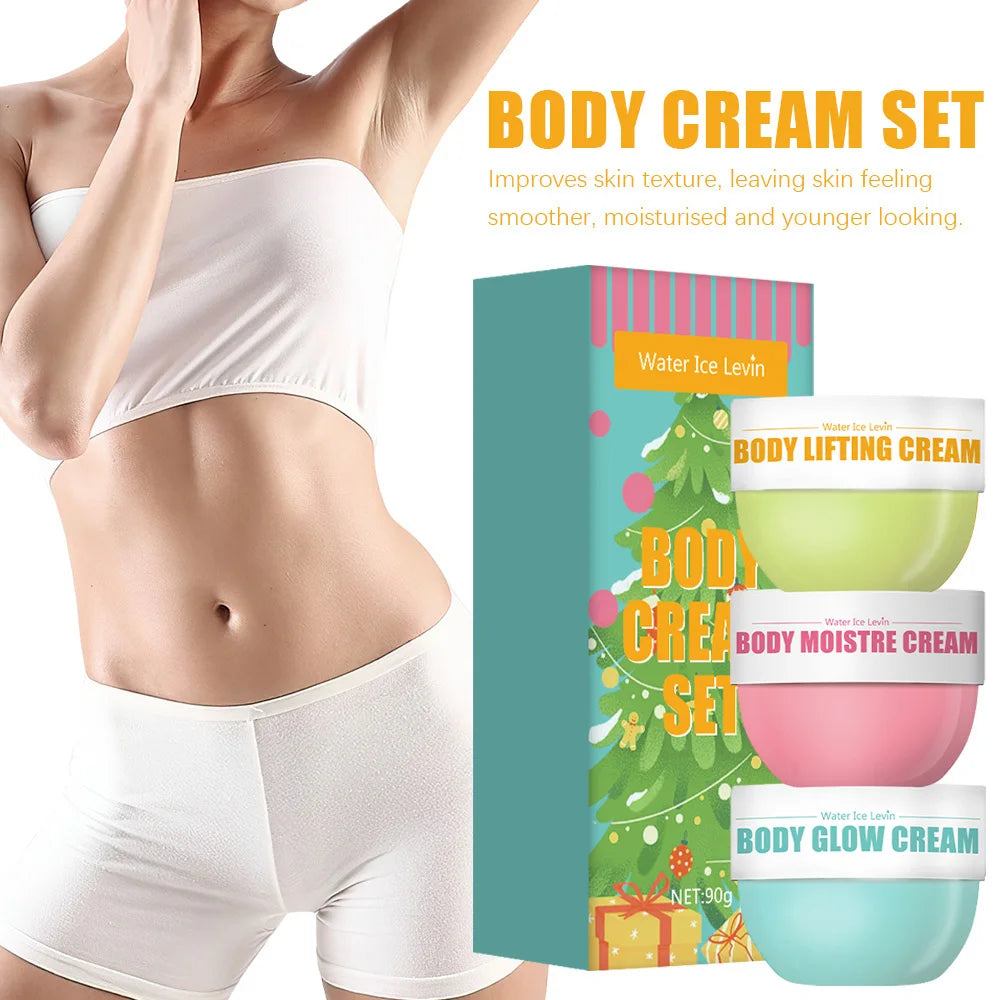 New 3-piece skin care set, body glow cream, firming body cream, body moisturizer for firming and lifting body skin Qme
