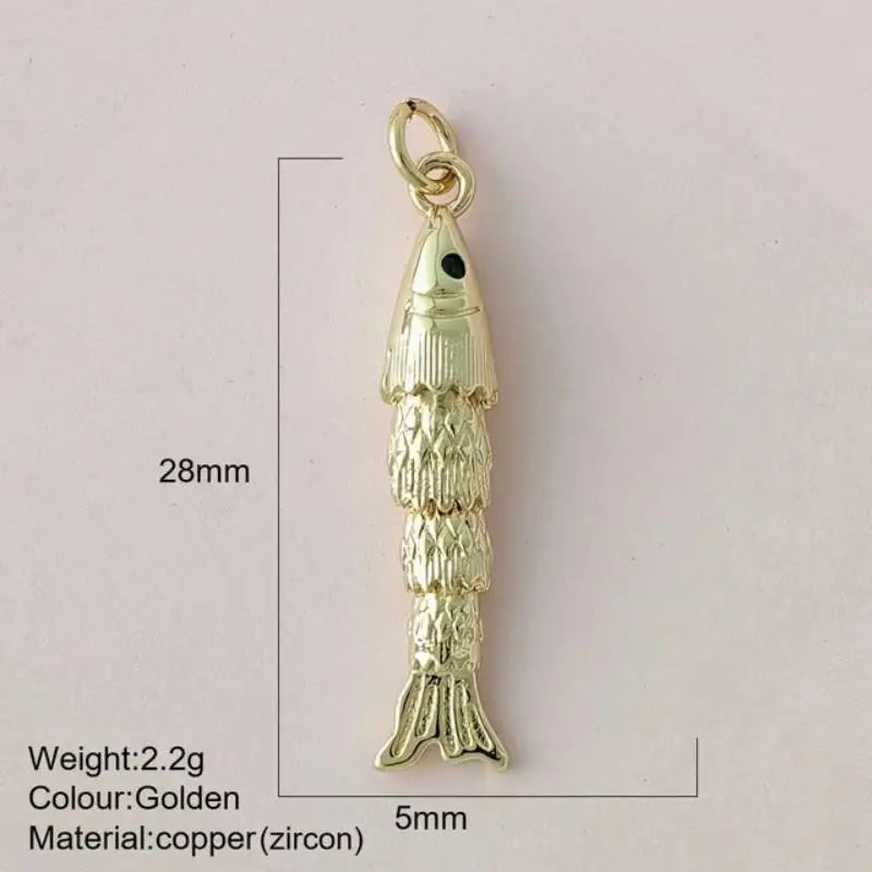 Fashion Cute Colored Enamel Fish Charms Jewelry Making Supplies