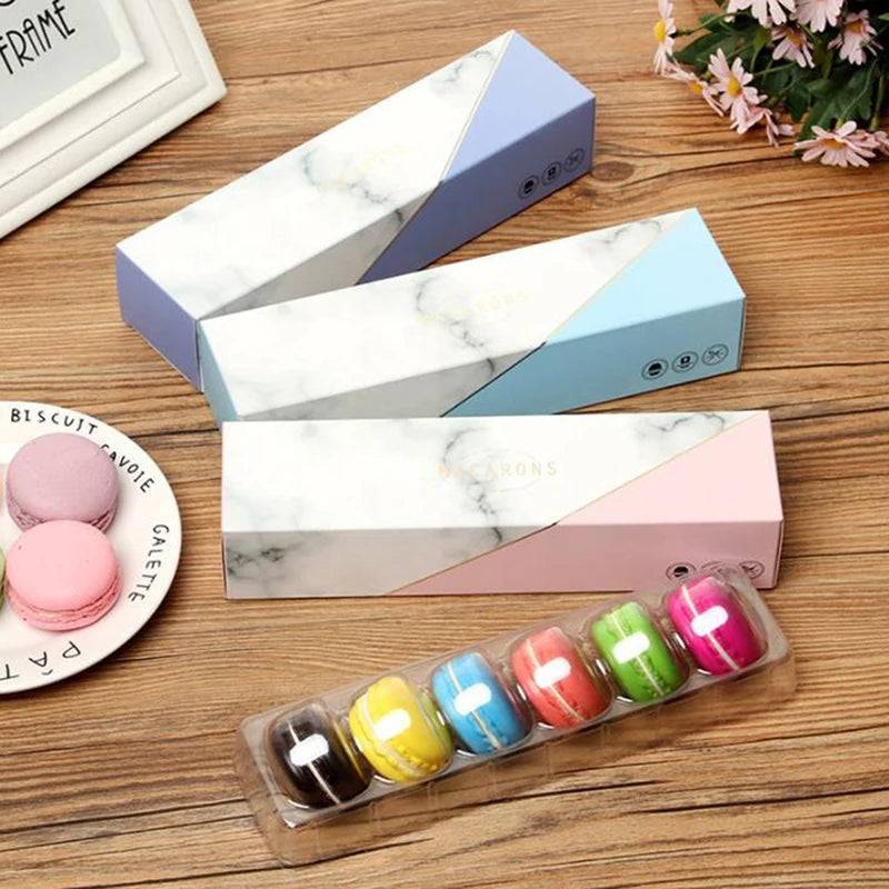 ^5 Macaron Boxes Clear PET Dessert Pastry Packaging Box Birthday Holiday Gift Cake Display Dessert decoration of 6 Macarons Qme