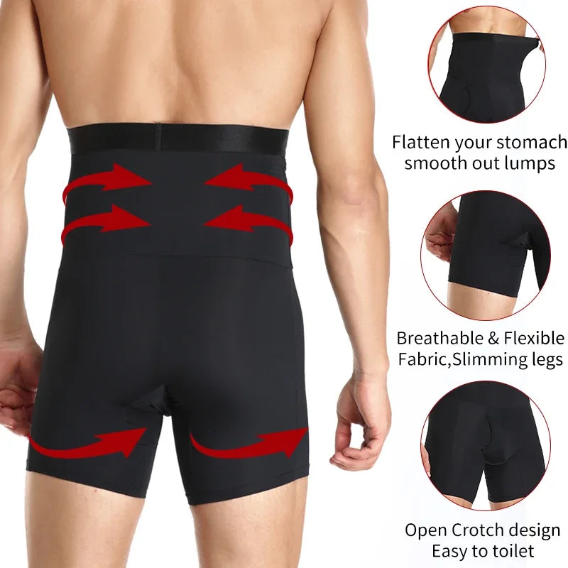 Mens Body Shaper Control Compression Shorts Belly Slimming Shapewear Abdomen Reducer Panties Fitness Boxer Pants Underwear Qme