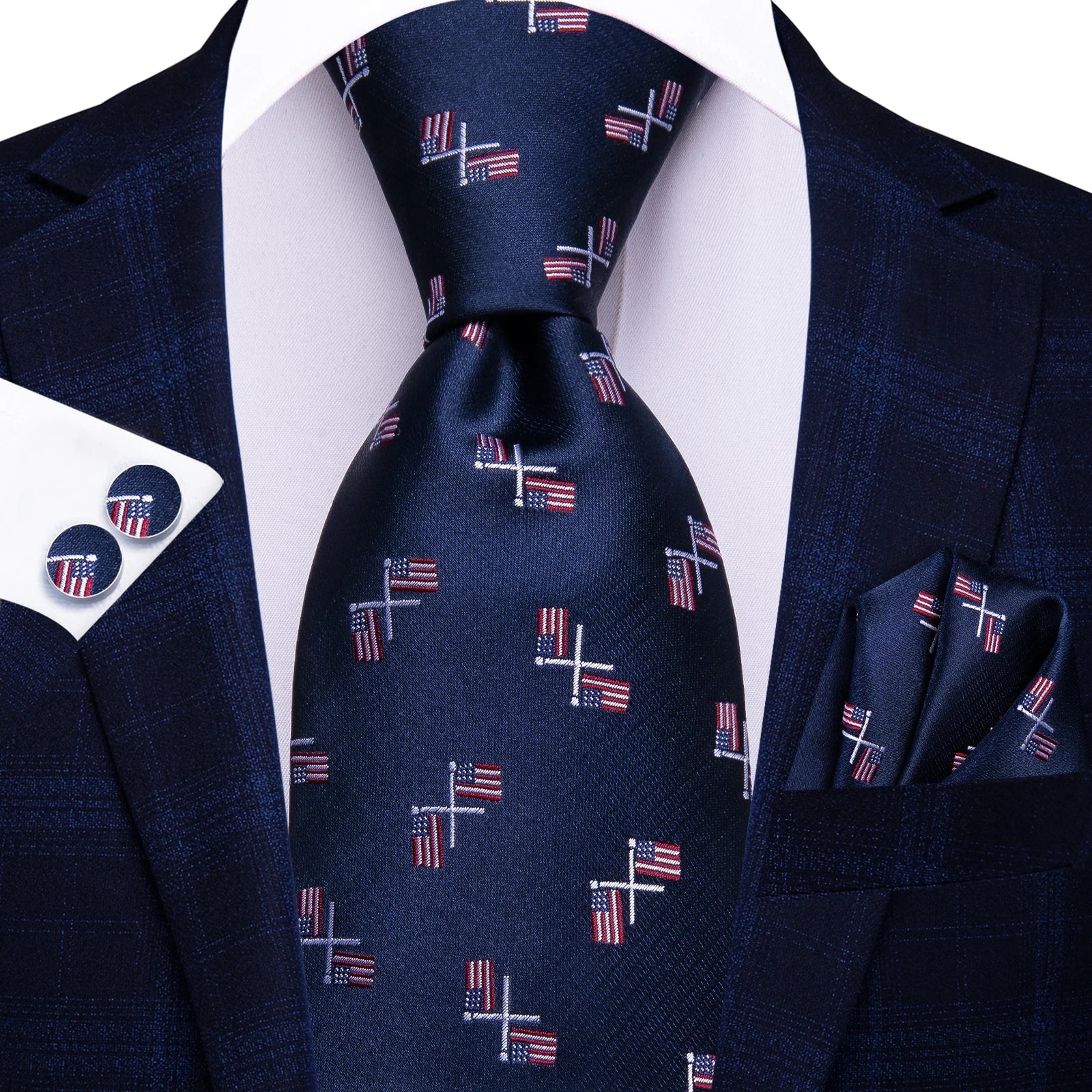 Hi-tie Fashion Black Grey Floral Mens Elegant Tie Handkerchief Qme HT-N-3972