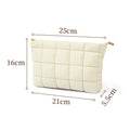 A New cute plush cosmetic bag, travel skin care product storage bag, high-looking female mobile phone large capacity storage bag Qme Beige