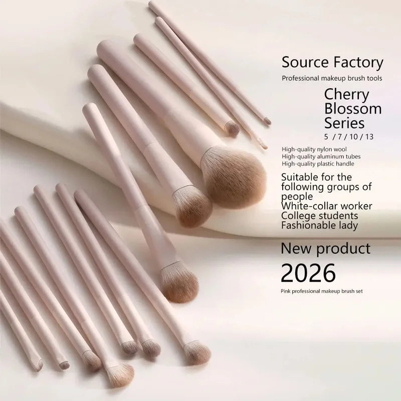 13-piece Beginner Eco-friendly Makeup Brush Set-luxurious Pink Qme