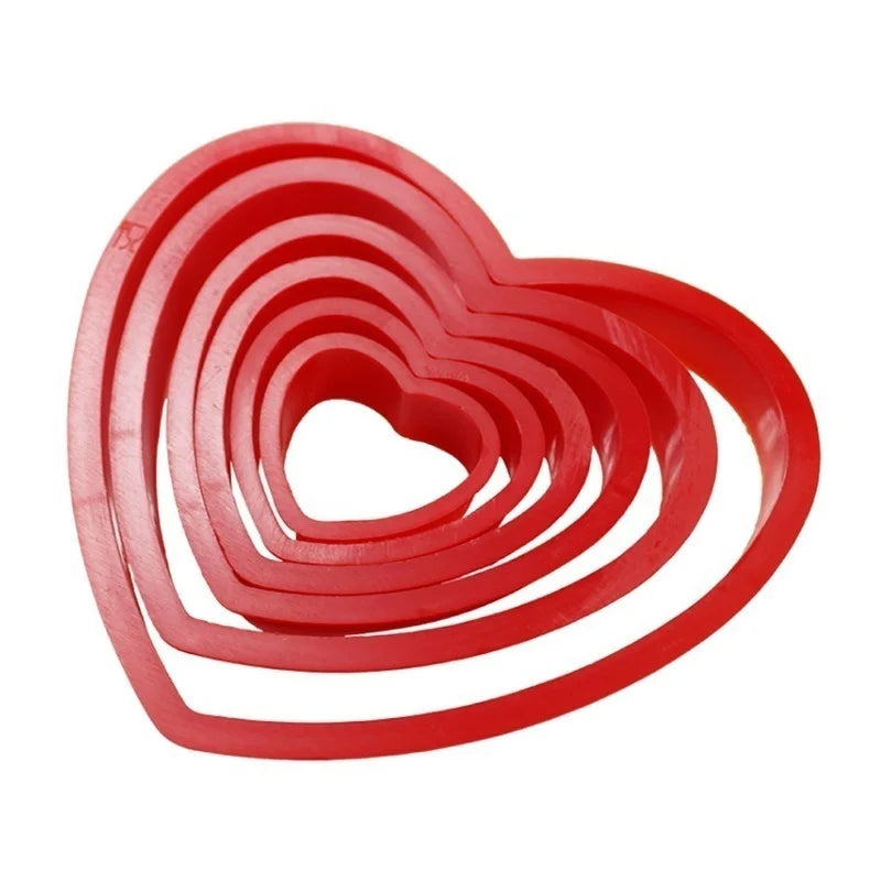 6Pcs Heart Cookie Biscuit Fondant Cake Cutter Decor Tools Mold Sugar Crafts Set Plastic Cookies Cutter Star/ Flower /heart Molds Qme Heart