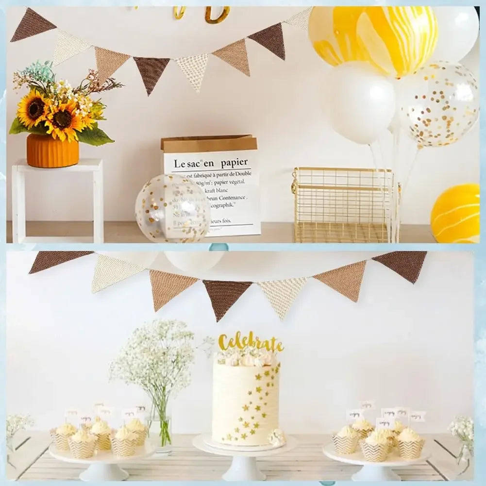 DIY Birthday Banner Multicolor Triangles Flags Hanging Pennant Decor Party Favor Home Decoration Wedding Qme