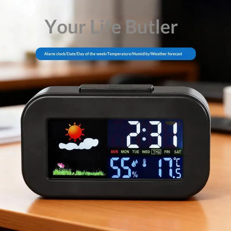 Temp Humidity Monitor Backlit Kids Teens Bedroom Dorm Desk Qme
