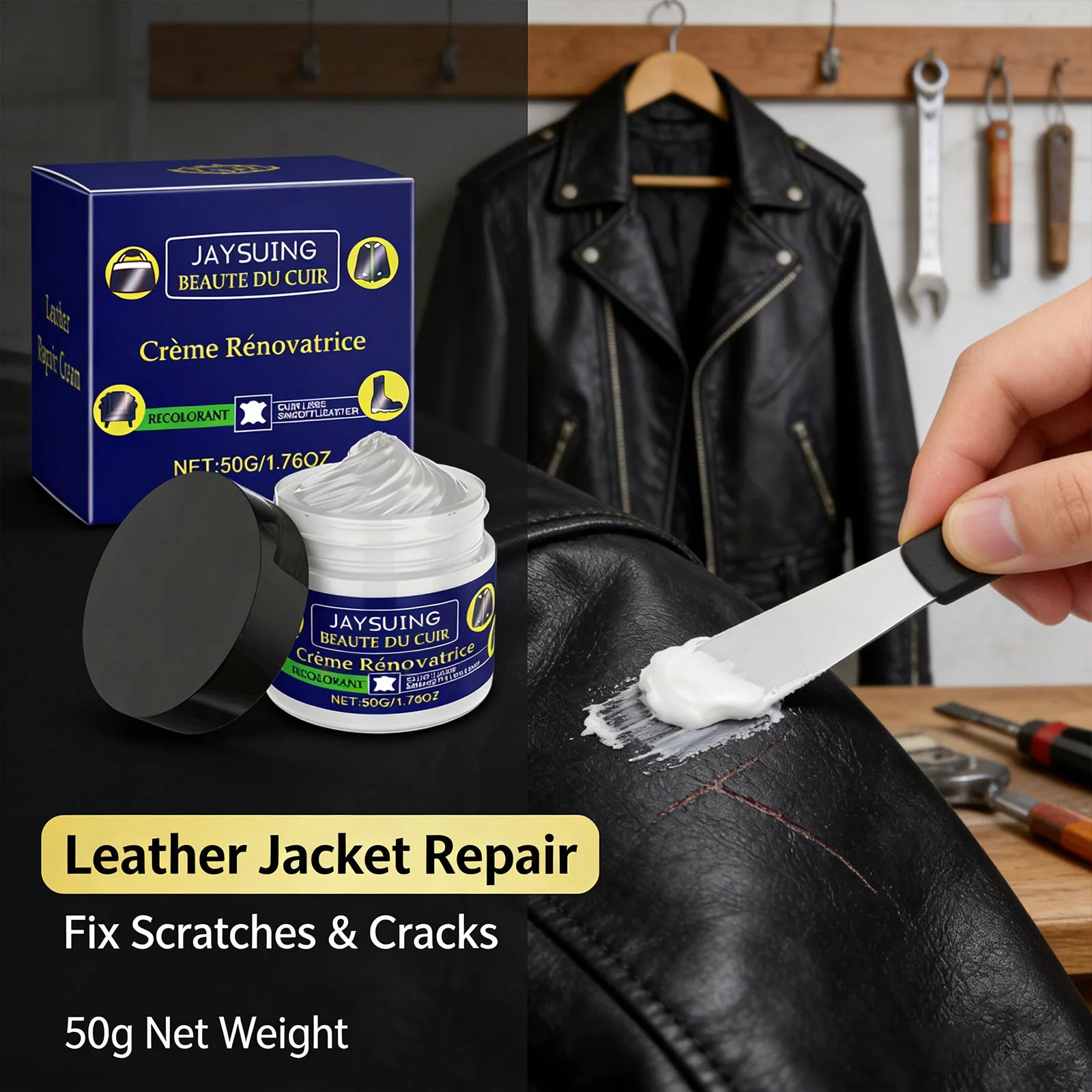 Leather Repair Cream Easily Repair Leather Scratches Restoring Leather's Smooth Surface Extend Service Life Leather Repair Salve Qme