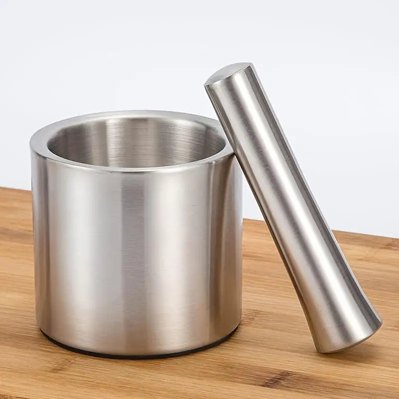 Stainless Steel Household Mashing Jar Anti-slip Thick Grinding Bowl Qme A