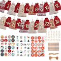 Christmas Advent Calendar Bags 24 Days Countdown Calendar Bags Drawstring Gift Bags For Adults And Kids DIY Candy Bags Qme 1 Multicolor