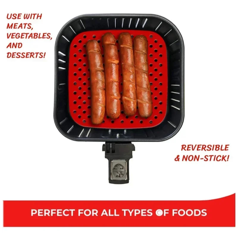 Food Grade Silicone Air Fryer Liner Non-stick Baking Mat Reusable Qme