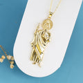 Classic Simple San Judas Tadeo Pendant 14k Gold-plated Men's and Women's Necklace for Religious Daily Party Jewelry Gift Choice Qme 7